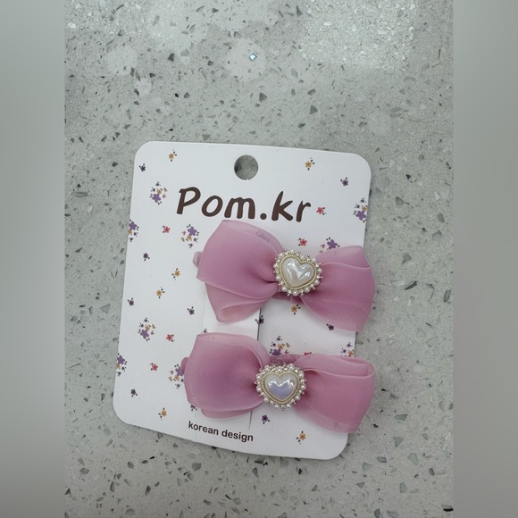 Other - Lavender Tulle Bow Hair Clips (2pcs)